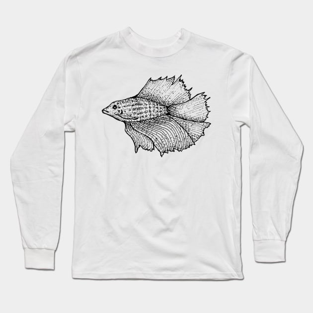 Betta Fish Long Sleeve T-Shirt by JudePeters